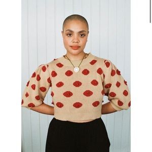 Nipple Knit Top / Cropped Sweater L/XL Fashion Brand Company by Penelope Gazin